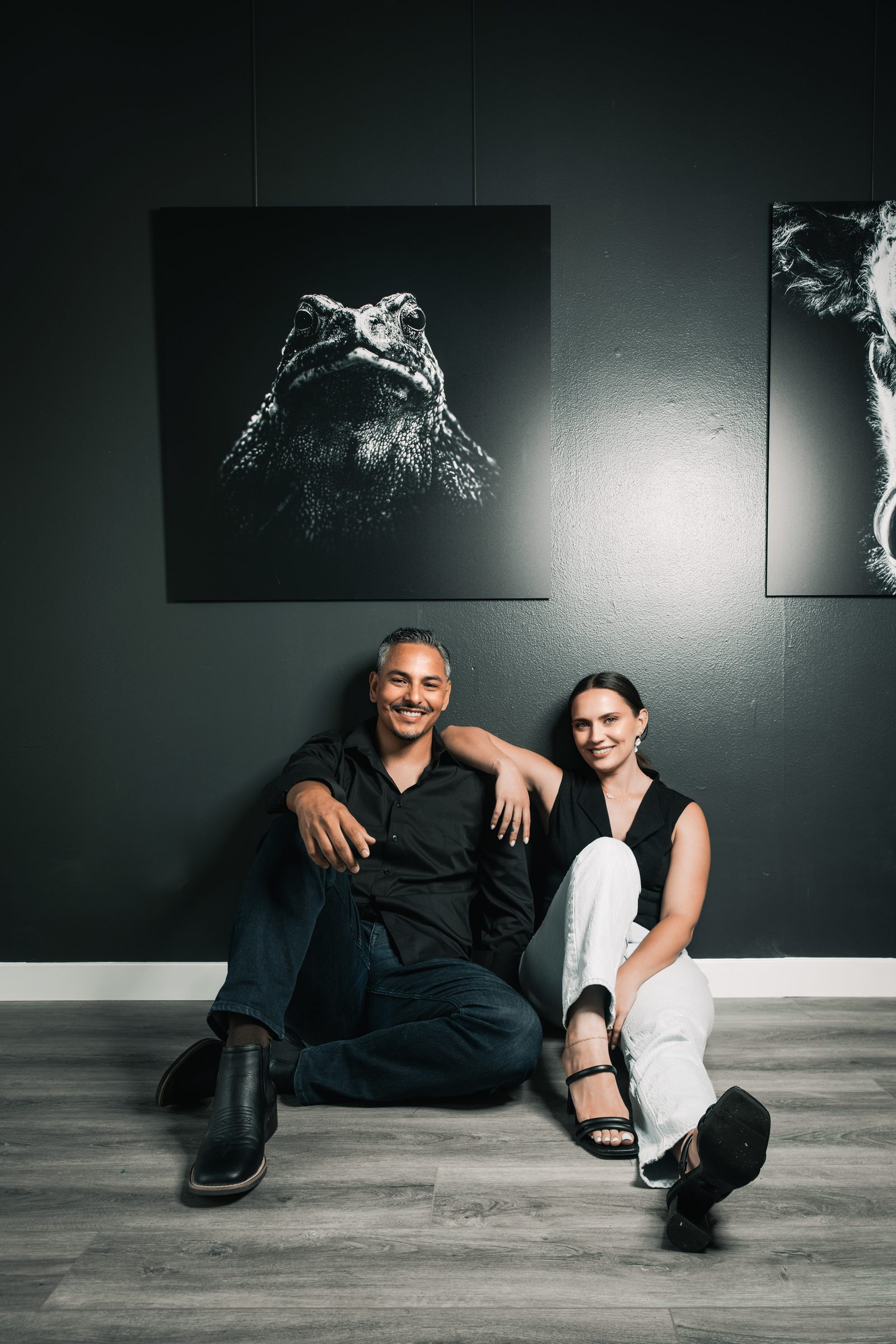 Intimate engagement portrait studio